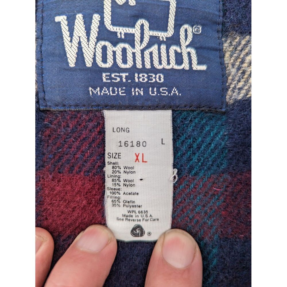 Woolrich Vintage USA Made Men's Wool Tan Bomber Jacket Coat, Flannel Lined, XL - Picture 12 of 12